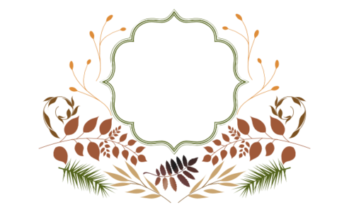Monogram: Peaceful Autumn Frame Botanical Monogram