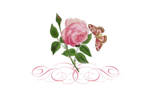Monogram: Pink Tea Rose Botanical Monogram