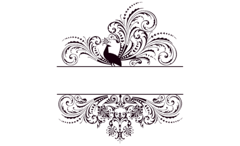 Monogram: Pompous Peacock Indian Monogram