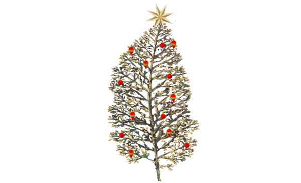 Winter and Holiday Christmas Tree - Red Artwork