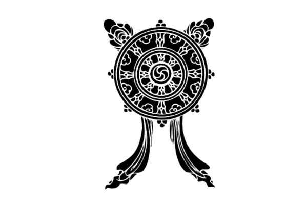 Cultural Illustrations Dharma Wheel (outline) Artwork