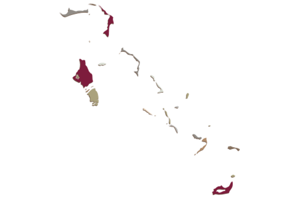 Cultural Illustrations Map of Bahamas Artwork
