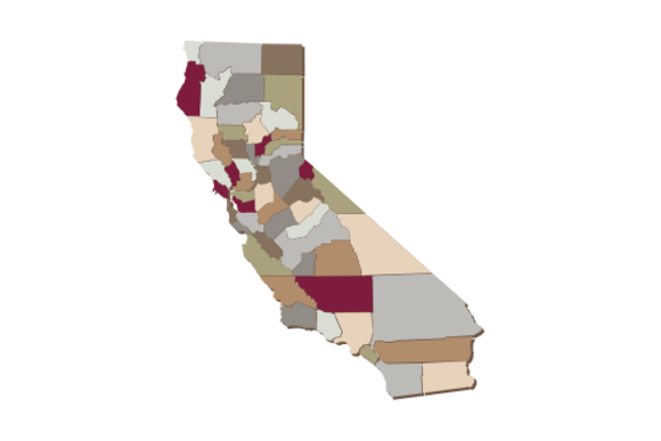 Cultural Illustrations Map of California Artwork