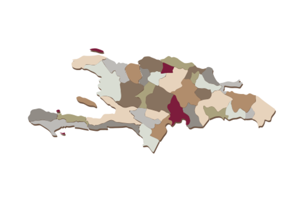 Cultural Illustrations Map of Dominican Republic and Haiti Artwork