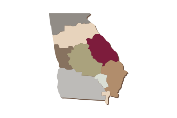 Cultural Illustrations Map of Georgia Artwork