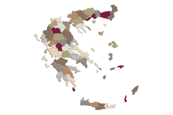 Cultural Illustrations Map of Greece Artwork