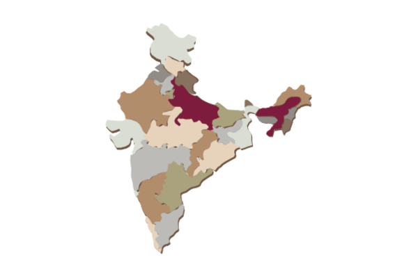 Cultural Illustrations Map of India Artwork
