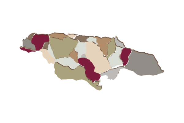 Cultural Illustrations Map of Jamaica Artwork