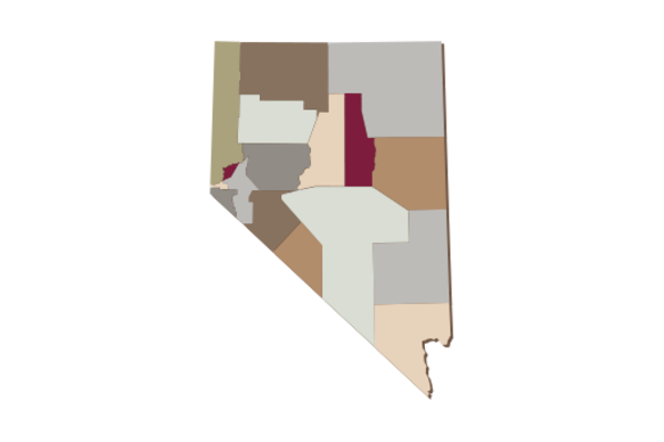 Cultural Illustrations Map of Nevada Artwork