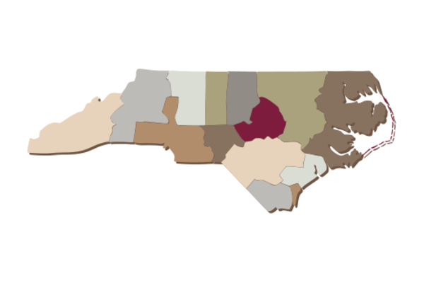 Cultural Illustrations Map of North Carolina Artwork