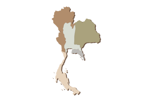 Cultural Illustrations Map of Thailand Artwork