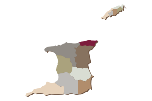 Cultural Illustrations Map of Trinidad and Tobago Artwork