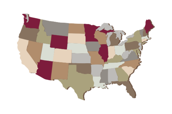Cultural Illustrations Map of United States Artwork