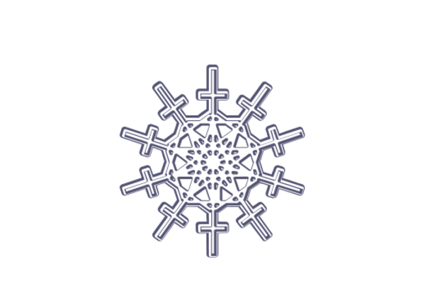 Winter and Holiday Snowflake Drawing 16 Artwork