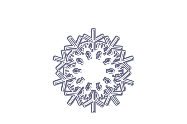 Winter and Holiday Snowflake Drawing 18 Artwork