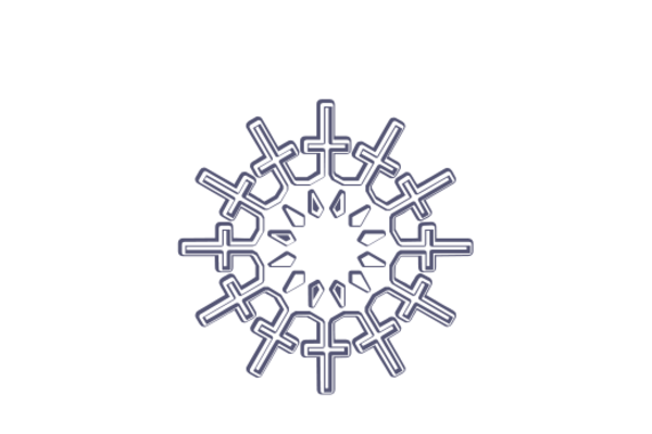 Winter and Holiday Snowflake Drawing 22 Artwork