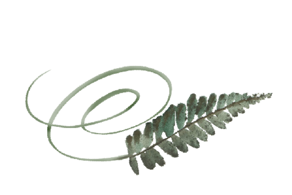Spring Flowers, Autumn Leaves, Grapes Swirly Fern Leaf Artwork